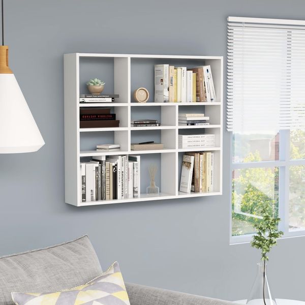 vidaXL Wandregal Weiß 90x16x78 cm Holzwerkstoff 802939