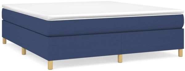 vidaXL Boxspringbett mit Matratze Blau 160x200 cm Stoff 3144536 Bild 2