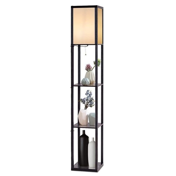 COSTWAY Stehlampe Stehleuchte, ohne Leuchtmittel, Warmweiß, mit 3-Ebenen