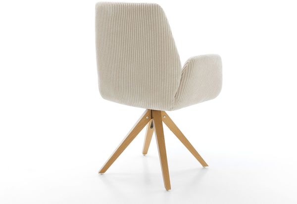 Esszimmerstuhl Zoa-Flex Cord Beige Holzgestell kantig Natur Taschenfederkern Bild 5