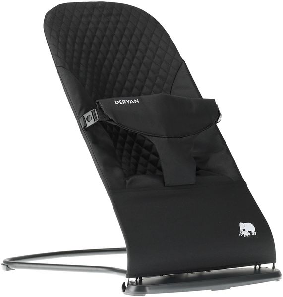 DERYAN Buddy Babywippe – Ergonomisch & Weich – Verstellbar & Klappbar – Reise-Wippe für Babys 0–9 kg – Schwarz