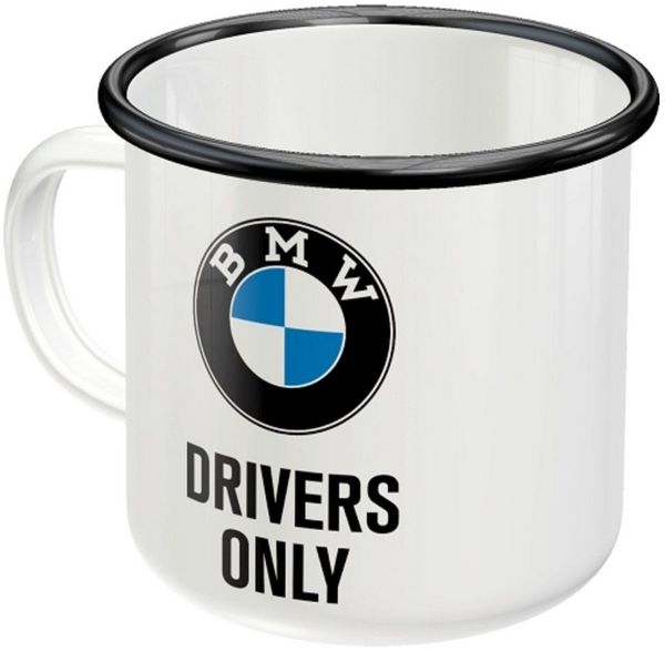 BMW Tasse BMW Drivers Only Emaille Kaffee Becher Kaffeetasse M Performance