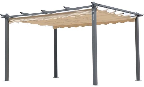 Pavillon mit Aluminum/Stahl Gestell, L 395 cm, PECOS Bild 3