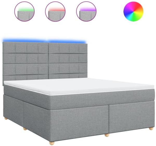 vidaXL Boxspringbett mit Matratze Hellgrau 180x200 cm Stoff 3293659