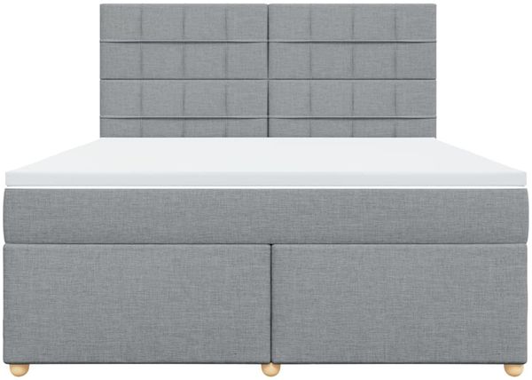 vidaXL Boxspringbett mit Matratze Hellgrau 180x200 cm Stoff 3293659 Bild 6