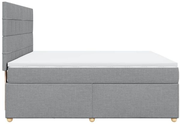 vidaXL Boxspringbett mit Matratze Hellgrau 180x200 cm Stoff 3293659 Bild 7
