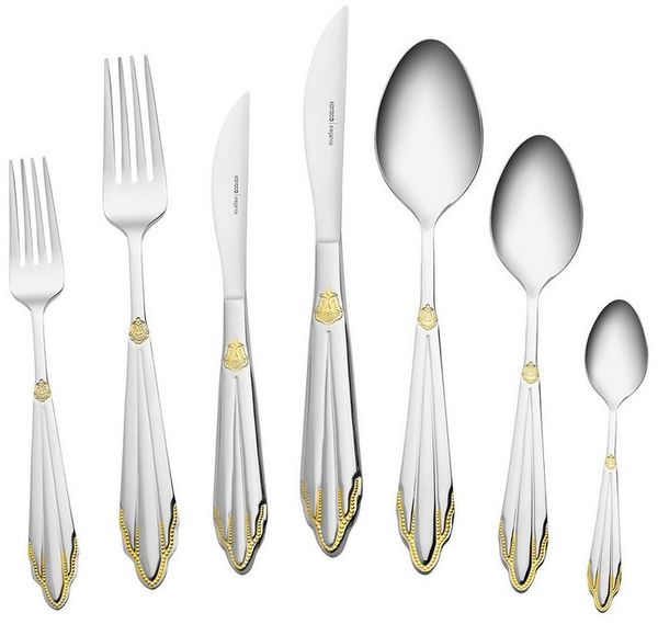 Karaca Besteck-Set Elegance Mantilla Silver 84-teiliges Besteckset für 12 Personen, 12 Personen, Spülmaschinengeeignet