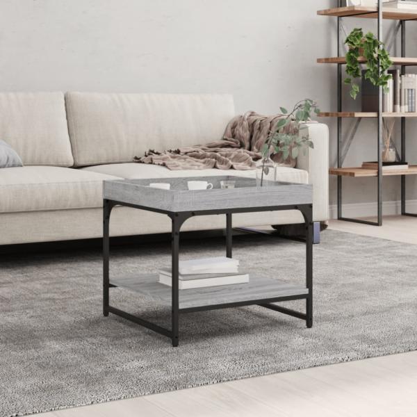 vidaXL Couchtisch Grau Sonoma 49,5x49,5x45 cm Holzwerkstoff 832811