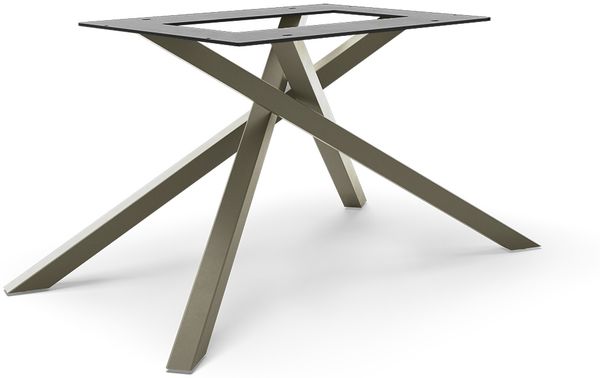 Kreuzgestell Rechteck Metall Effektfinish Titan für Tischplatten ab 200 cm