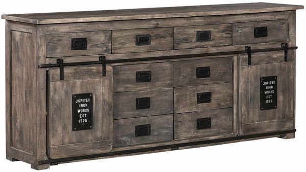 Sideboard Mango 200x45x90 grau lackiert RAILWAY #222