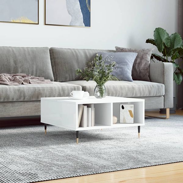 vidaXL Couchtisch Hochglanz-Weiß 60x60x30 cm Holzwerkstoff 827030