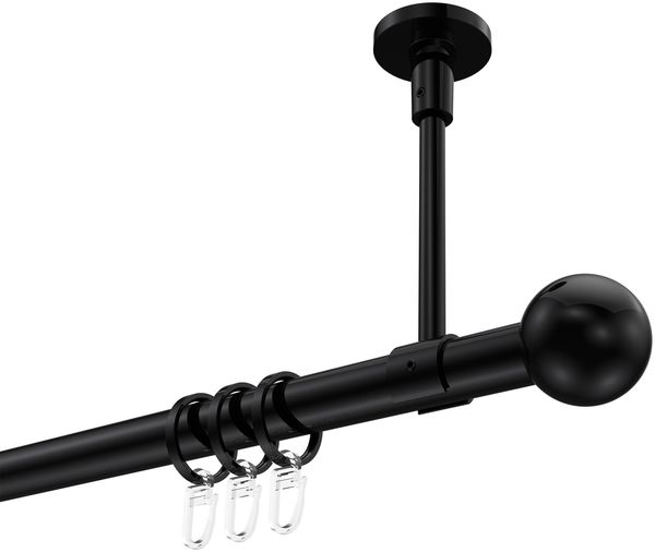 Gardinenstangen-Set Sonette Luino 100 cm, 1-läufig, 20 mm Ø Schwarz