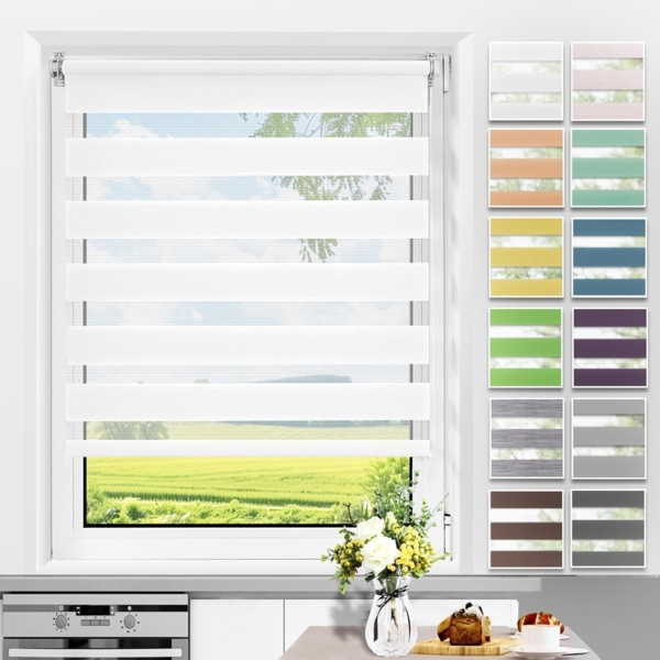 plissee ohne bohren Verdunkelung Doppelrollo Klemmfix 80x120cm Duo