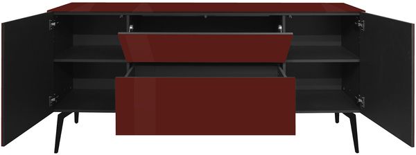 Lowboard Couleur / Colors, Glas, Rot, 181 x 63 x 42 cm Bild 6