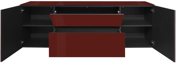 Lowboard Couleur / Colors, Glas, Rot, 181 x 63 x 42 cm Bild 2