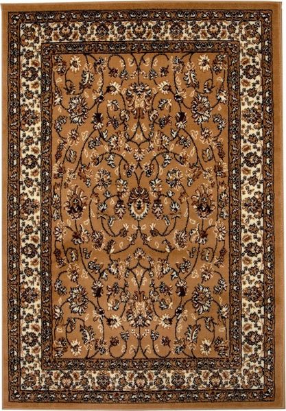 Vimoda Orientteppich Klassischer Teppich Kurzflor in Grün, Beige, Rot & Grau, Rechteckig, Höhe: 6 mm, Kunstvollem Klassik Muster Blumen GRÜN, Braun & Schwarz