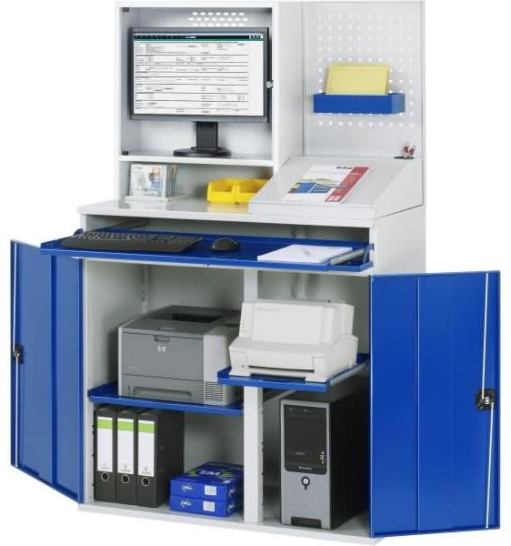 Rau Computerschrank 1100 x 520 x 1770 mm Monitorgehäuse stationär lichtgrau