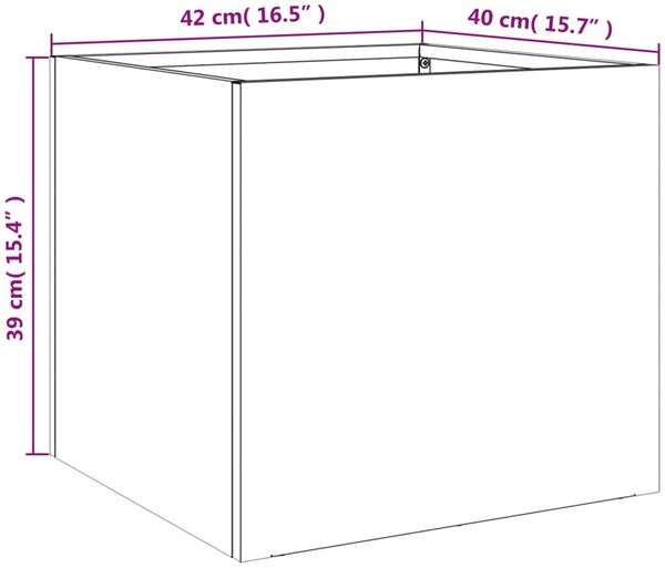 vidaXL Pflanzkübel Schwarz 42x40x39 cm Stahl 841547 Bild 11