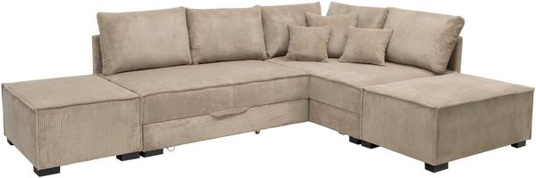 Home affaire Ecksofa Night & Day L-Form, B: 316 cm mit Dauer-Schlaffunktion 180x200 cm, Set: Sofa & Hocker, Bettfunktion, Bettkasten & Kissen, Boxspringbett