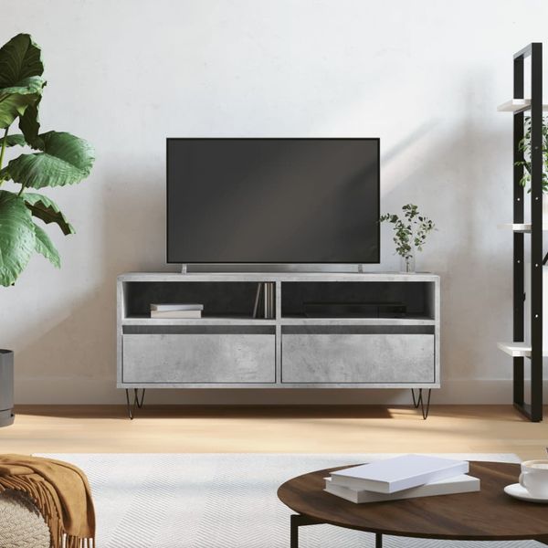 vidaXL TV-Schrank Betongrau 100x34,5x44,5 cm Holzwerkstoff 831240