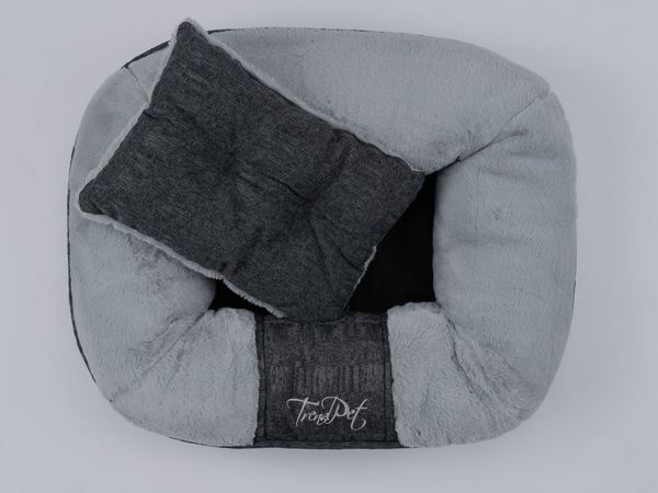 TrendPet Tierbett Hundebett "LunaLounge" Grau, 100% Polyester, in3 Größen erhältlich