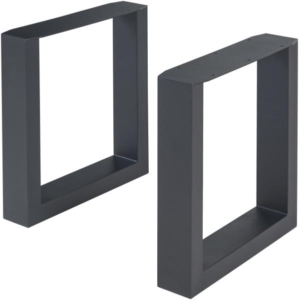 Tischgestell 2er Set Makers Stahl 43x40 cm Schwarz [en. casa]