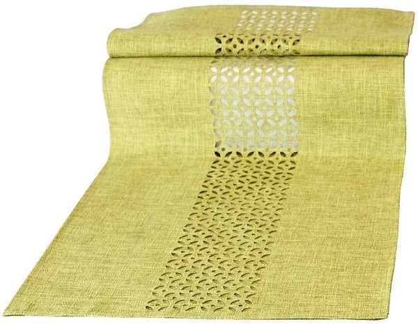 matches21 HOME & HOBBY Tischdecke Tischläufer Durchbrochene Ornamente grün 40x90 cm (1-tlg)