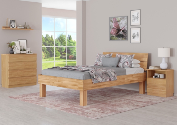 Extra stabiles hohes Massivholzbett 140x220 Seniorenbett Zubehör wählbar V-60.81-14-220Rollrost inkl. Bild 8