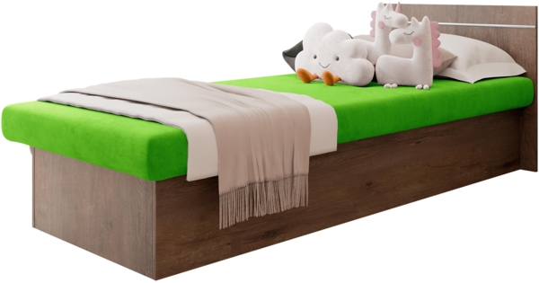 Kinderbett Berta Bis, Grün, Esche Dunkel