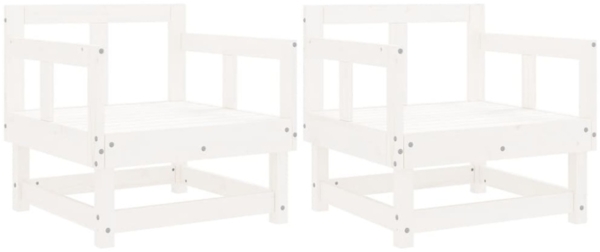 vidaXL Gartenstühle 2 Stk. Weiß Massivholz Kiefer 825388 Bild 7