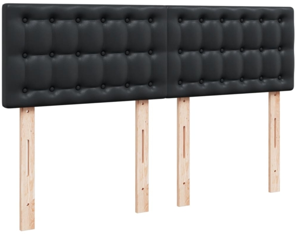 vidaXL Boxspringbett mit Matratze Schwarz 160x200 cm Kunstleder 3288428 Bild 6