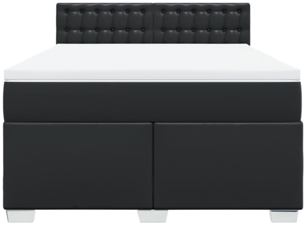 vidaXL Boxspringbett mit Matratze Schwarz 160x200 cm Kunstleder 3288428 Bild 5