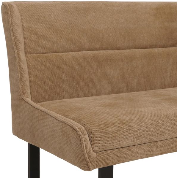 Eckbank HWC-O81, Esszimmerbank Bank, Öko-Tex (310g/m²) Chenille Stoff/Textil Metall 159x210cm ~ hellbraun Bild 5