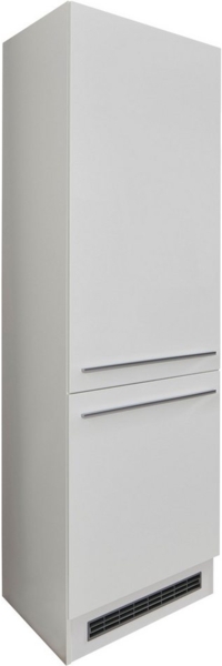 JAZZ 8 Moderner Einbauschrank für Kühlschrank in Weiß Hochglanz - Geräumiger Hochschrank Küchenschrank mit viel Stauraum - 60 x 211 x 57 cm (B/H/T)