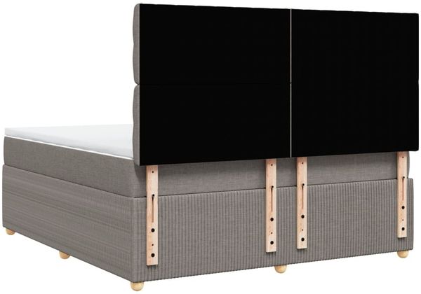 vidaXL Boxspringbett mit Matratze Taupe 180x200 cm Stoff 3294446 Bild 8