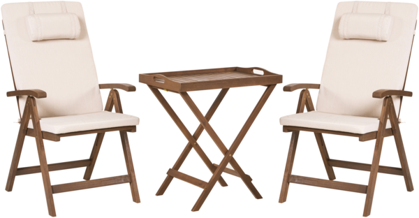 Bistro Set AMANTEA PREMIUM Akazienholz Hellbeige