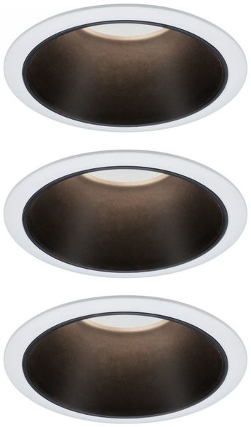 Paulmann No. 93402 Einbauleuchten Set LED Cole 3x6,5W Weiß Schwarz 3-Step dimmbar 2700K