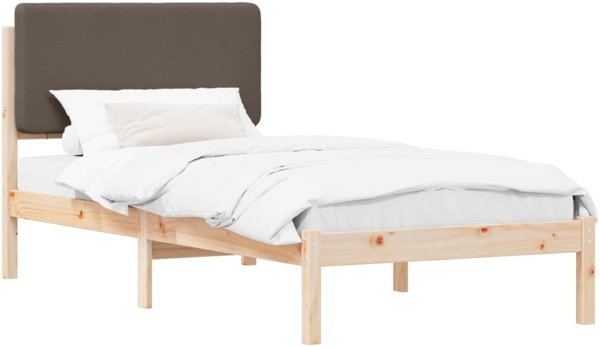 vidaXL Bettgestell mit gepolstertem Kopfteil Taupe 100 x 200 cm 877932