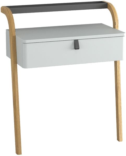 BADEDU PINA Schminktisch 76 cm breit, Grau, mit Schublade