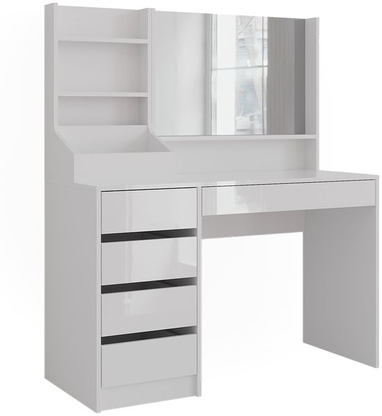 Schminktisch Sherry Weiß/Weiß Hochglanz 119.8 cm 3 Teile Vicco