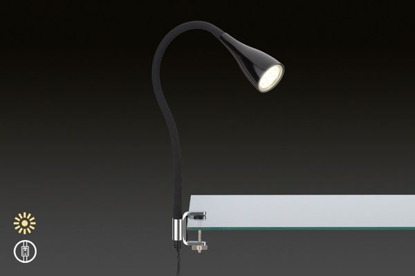 LED-Anklemmleuchte 1 x GU10/3W schwarz