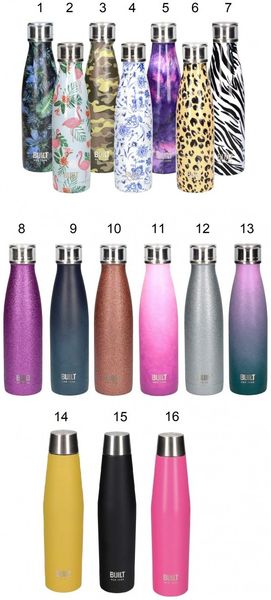 Built Perfect Seal Vakuumisolierte Wasserflasche, Edelstahl 9 - black/blue 840