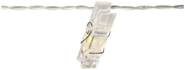 KONSTSMIDE LED-Lichterkette LED Clip Lichterkette 12 Wäscheklammern warmweiß 2,75m Trafo, 12-flammig