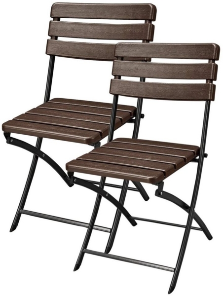 Gartenstuhl Klappstuhl TABORA 2 Stück mit Oberfläche in Holz-Optik