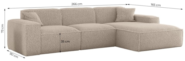 Ecksofa Designersofa CELES PREMIUM in Stoff Sven Dunkelgrau Ottomane Rechts Bild 2