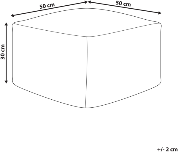 Pouf GAJAN Stoff Weiß Bild 2