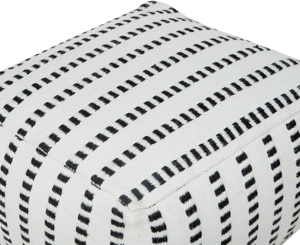 Pouf GAJAN Stoff Weiß Bild 5