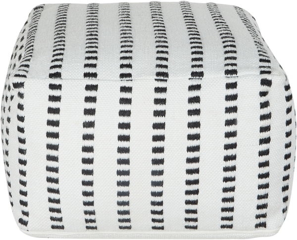 Pouf GAJAN Stoff Weiß Bild 4