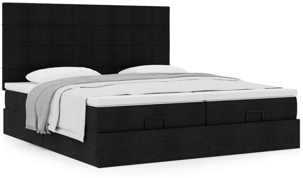 vidaXL Ottoman-Bett mit Matratzen Schwarz 180x200 cm Stoff 3313694 Bild 3