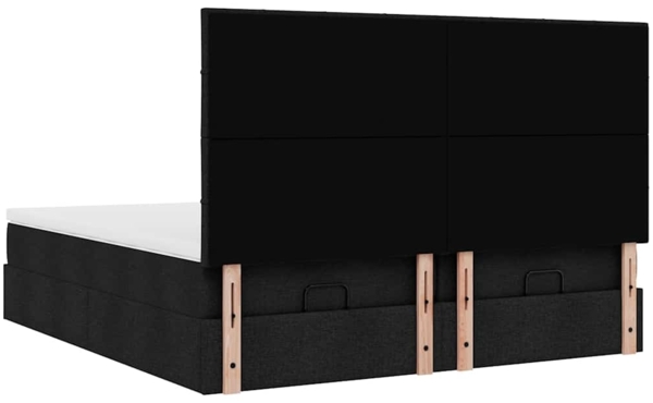 vidaXL Ottoman-Bett mit Matratzen Schwarz 180x200 cm Stoff 3313694 Bild 8